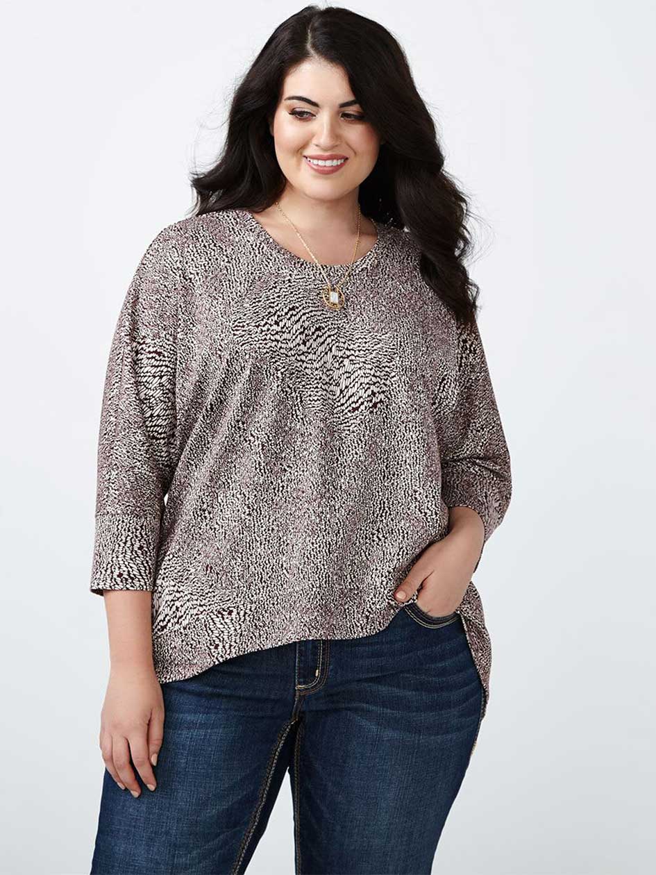 MELISSA McCARTHY 3/4 Sleeve Printed Top MELISSA McCARTHY 3/4 Sleeve Printed Top