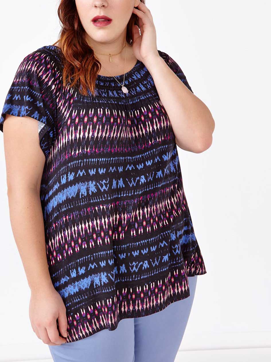 d/c JEANS Short Sleeve Printed Top d/c JEANS Short Sleeve Printed Top