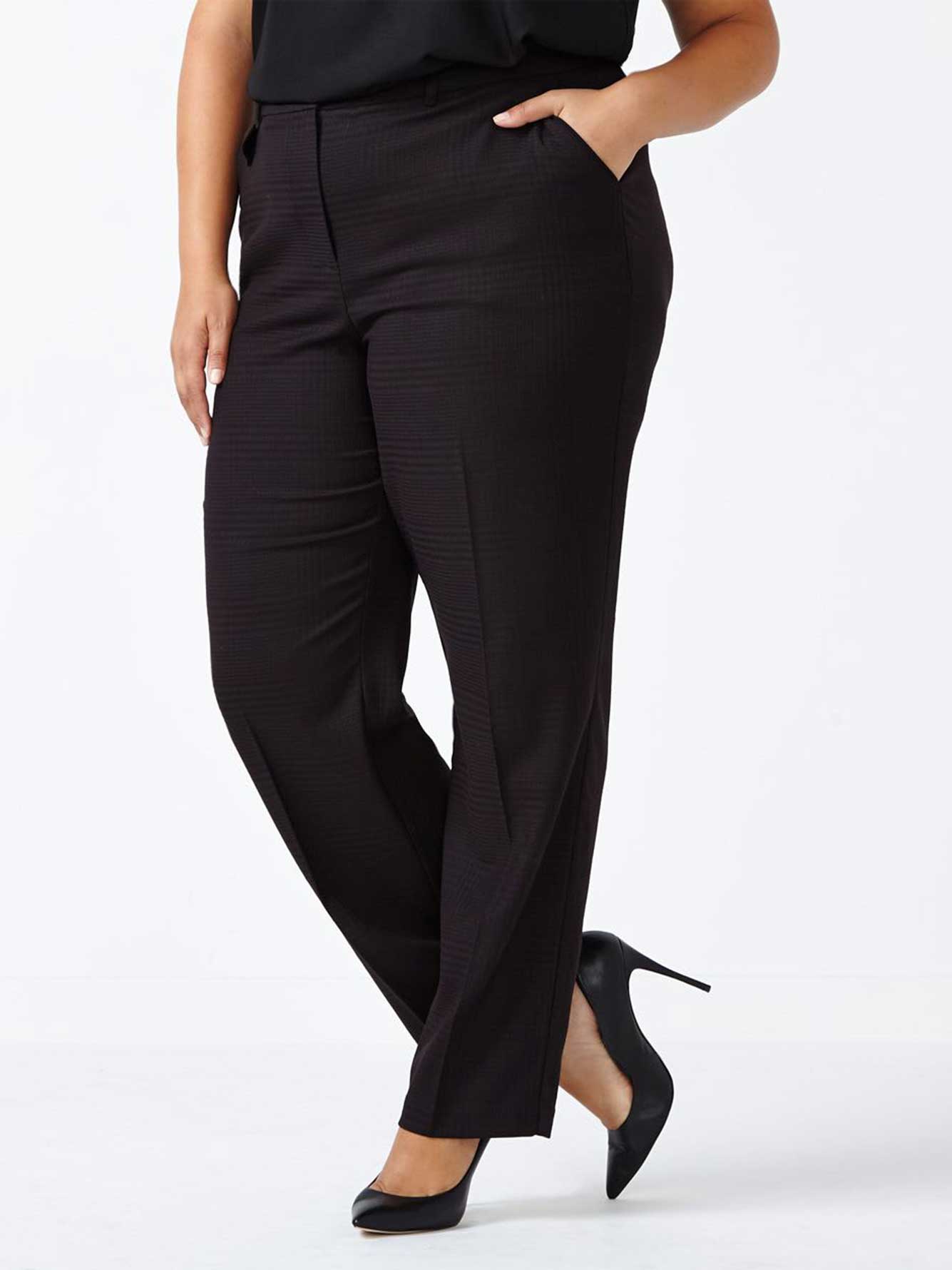 patterned straight leg pants