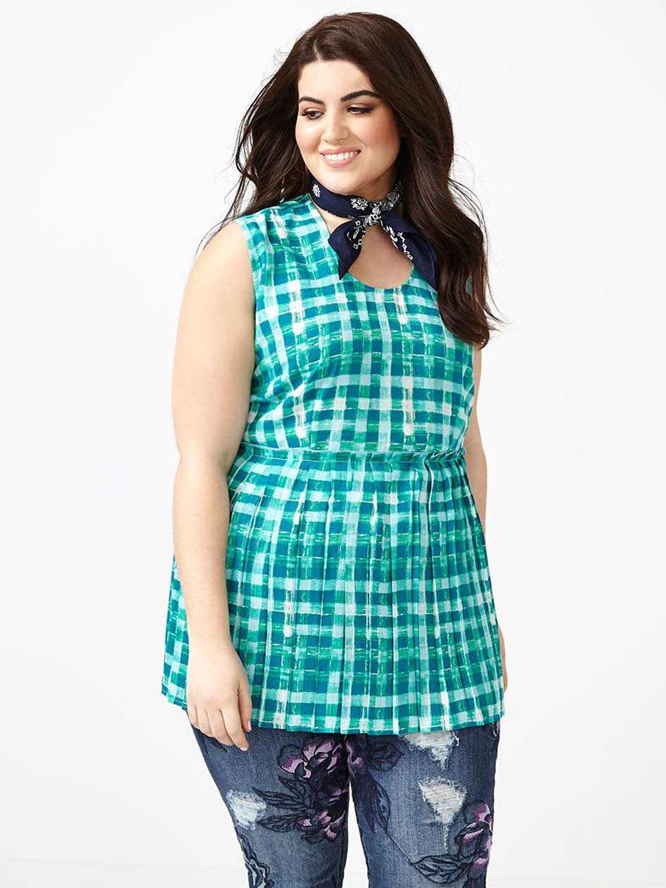 MELISSA McCARTHY Sleeveless Pleated Peplum Top MELISSA McCARTHY Sleeveless Pleated Peplum Top