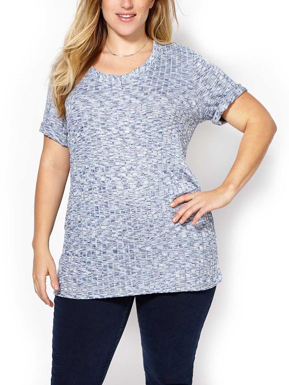 Shaped Fit Ribbed Knit T-Shirt Shaped Fit Ribbed Knit T-Shirt