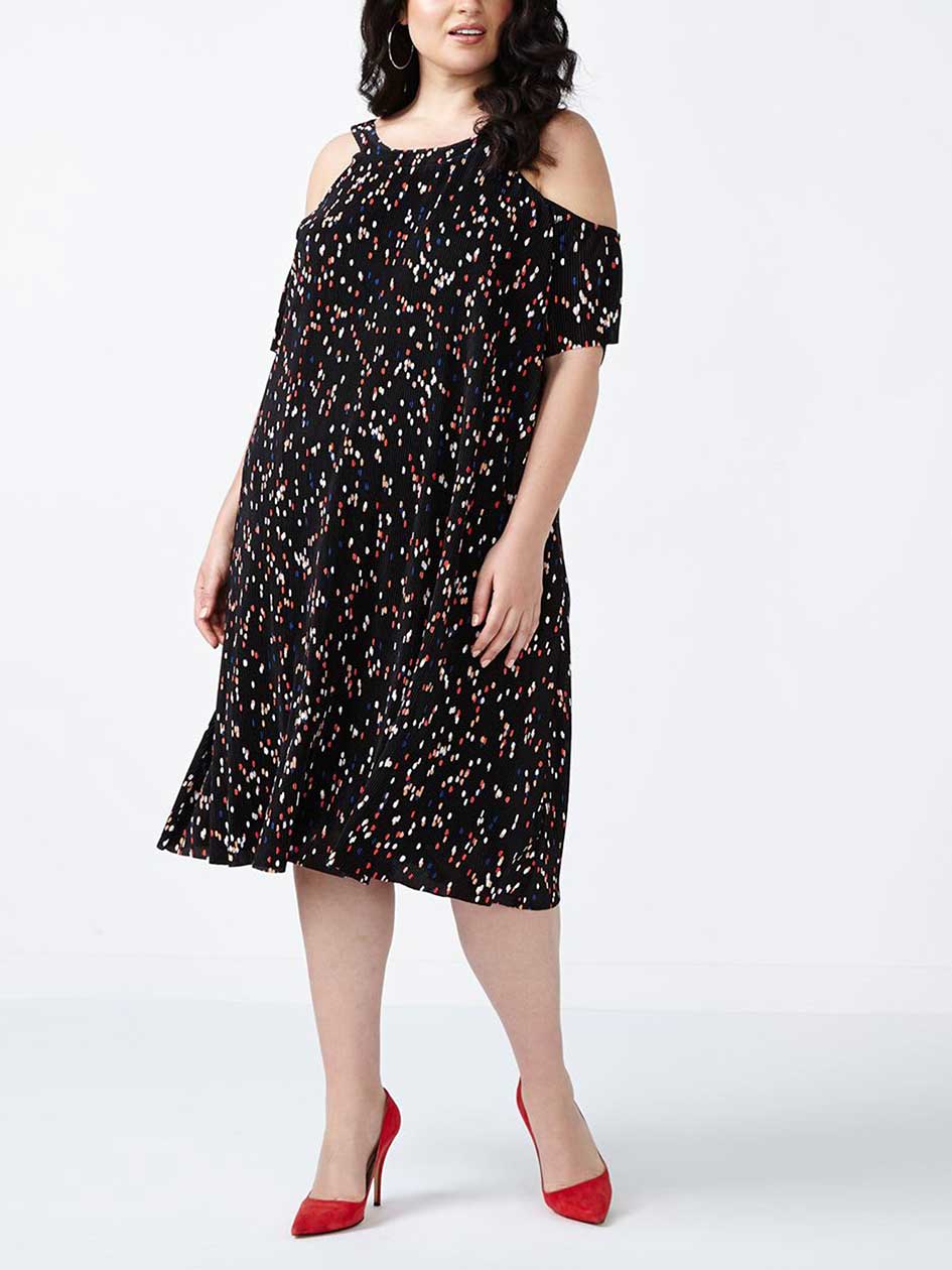 ONLINE ONLY - Cold Shoulder Printed Dress ONLINE ONLY - Cold Shoulder Printed Dress