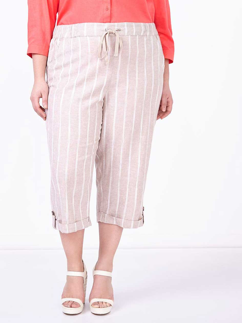 Pull On Linen Capri Pull On Linen Capri