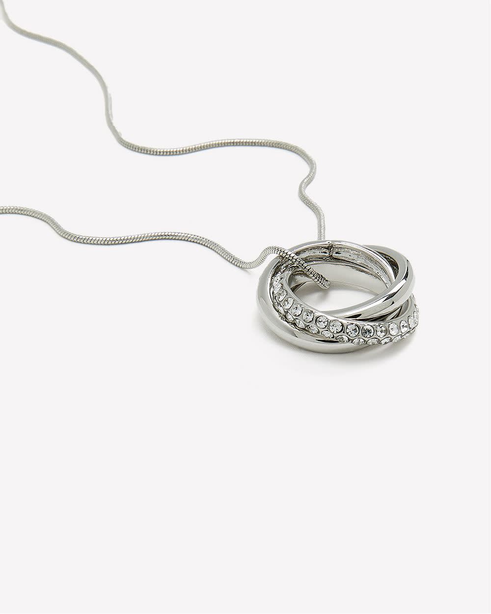 Long Necklace with Ring Pendants