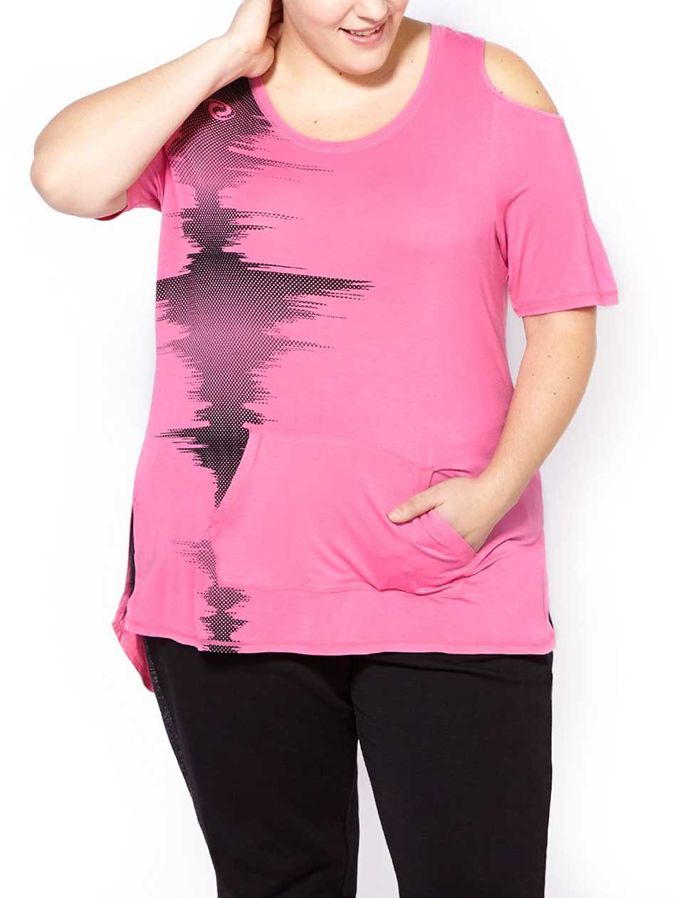 Athleisure - Plus-Size Cold Shoulder Top Athleisure - Plus-Size Cold Shoulder Top