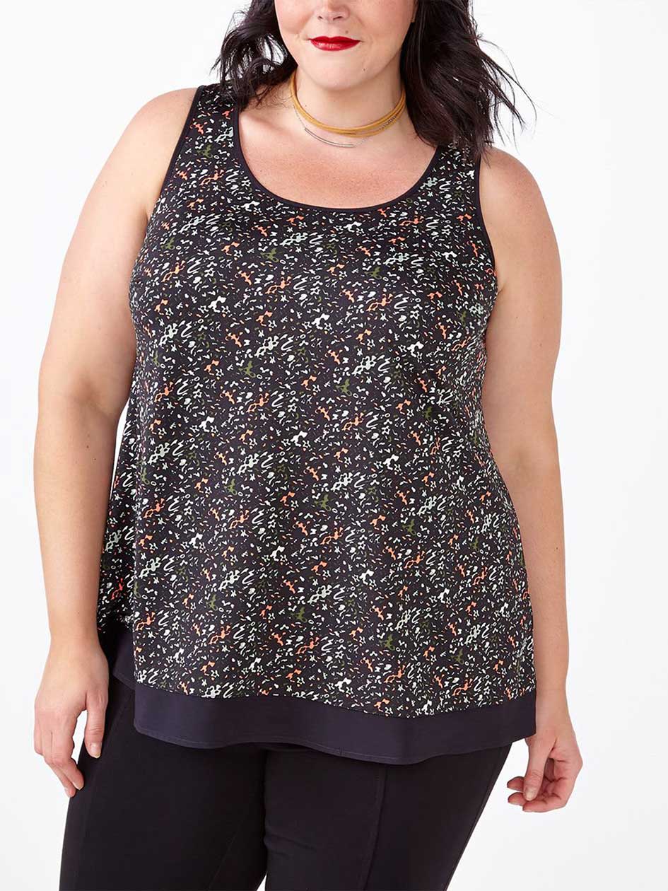 Sleeveless Printed Swing Top Sleeveless Printed Swing Top