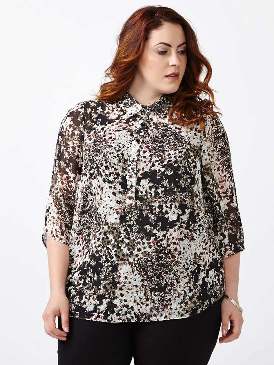 3/4 Sleeve Printed Blouse 3/4 Sleeve Printed Blouse
