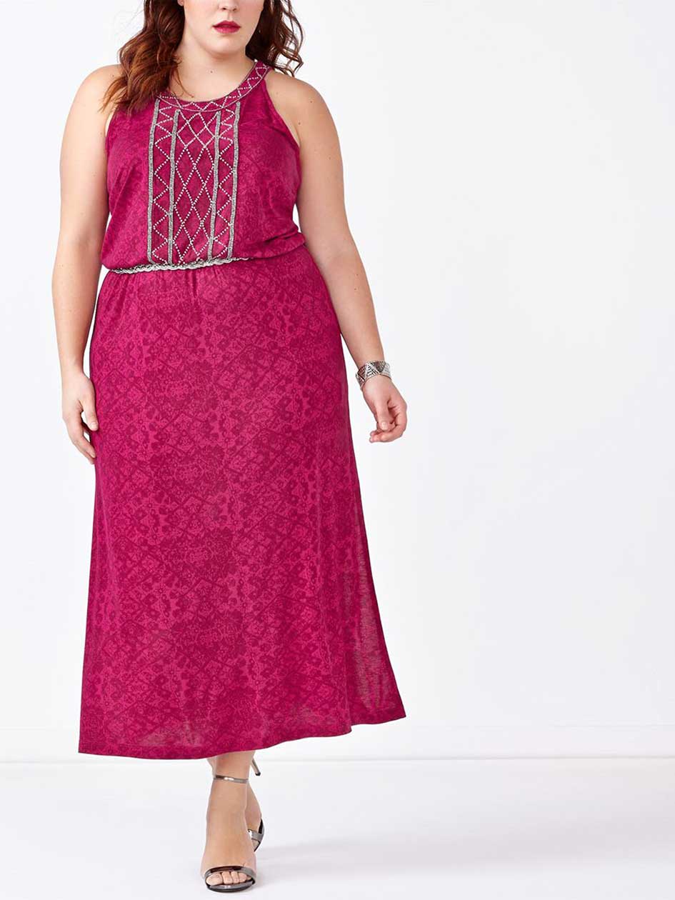 d/c JEANS Sleeveless Printed Maxi Dress d/c JEANS Sleeveless Printed Maxi Dress