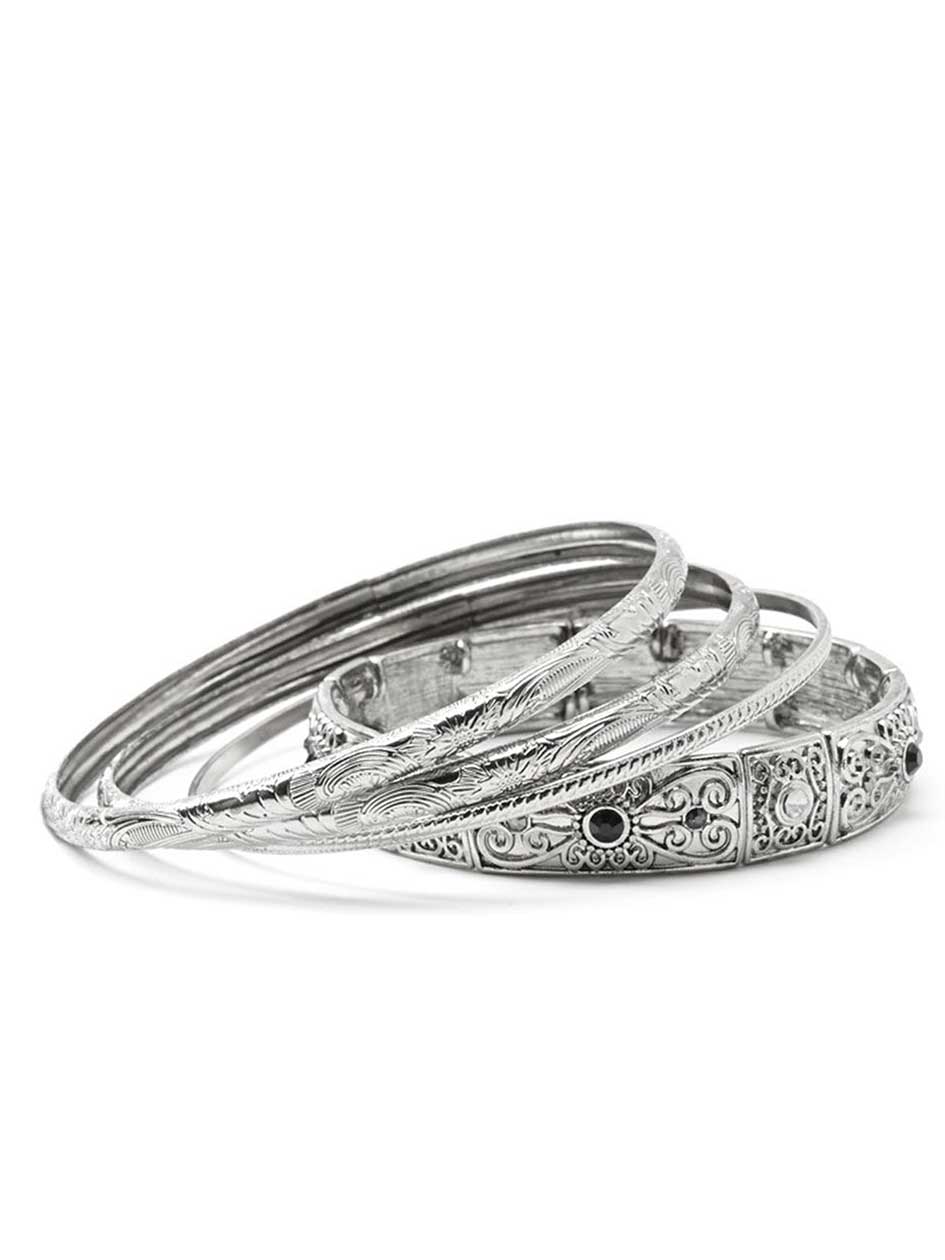 Set of Textured Bangle Bracelets Set of Textured Bangle Bracelets