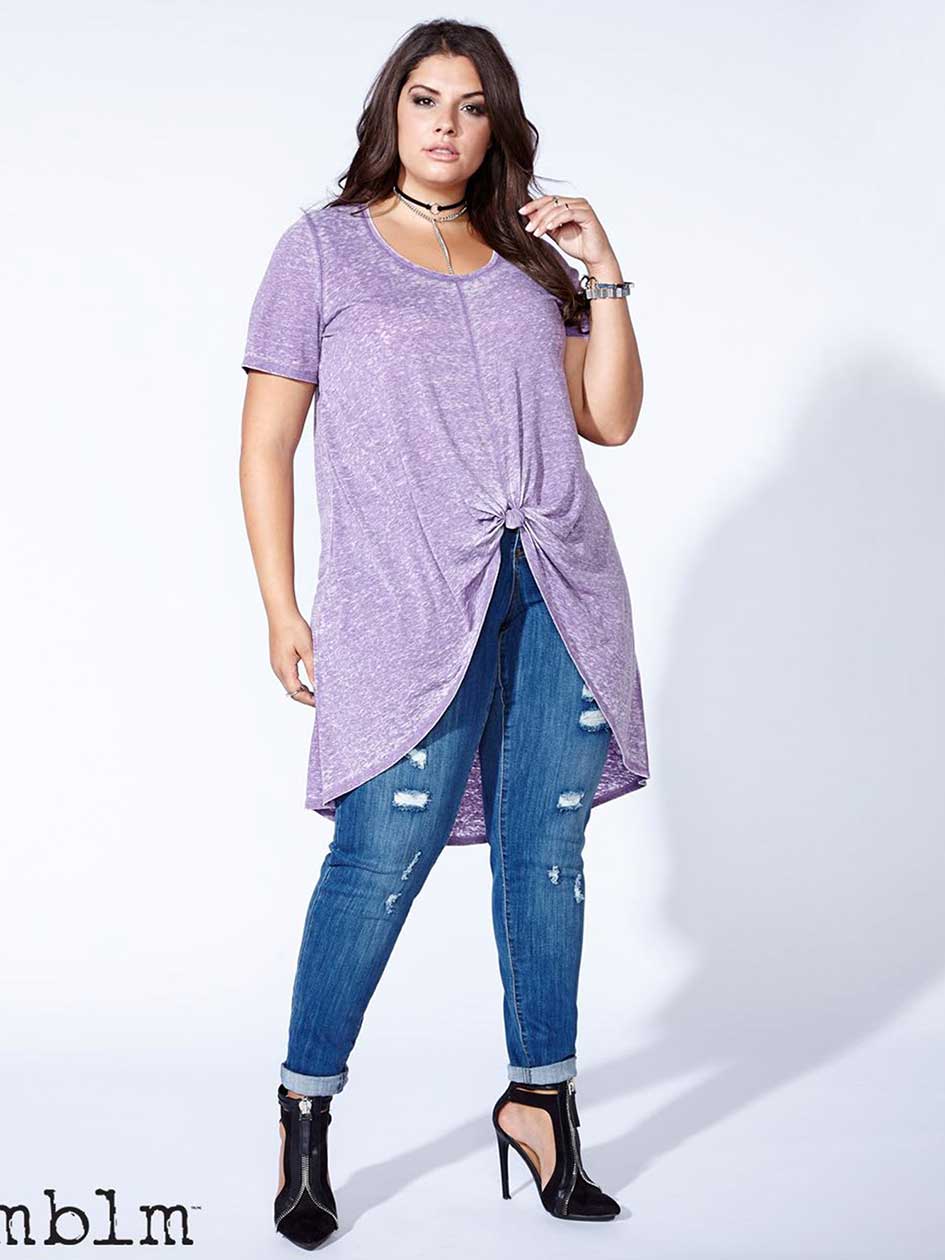 mblm - Short Sleeve Tunic with Front Knot mblm - Short Sleeve Tunic with Front Knot