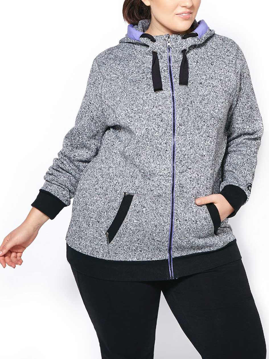 Athleisure - Plus-Size Fleece Zip Up Hoodie Athleisure - Plus-Size Fleece Zip Up Hoodie