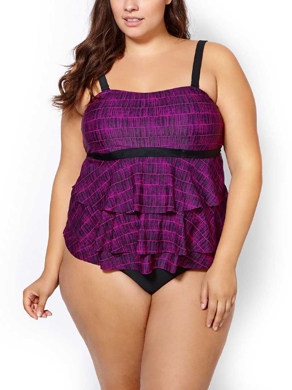 Sea - Printed Ruffled Tankini Swim Top Sea - Printed Ruffled Tankini Swim Top