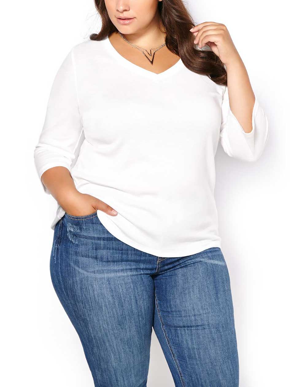 Shaped Fit 3/4 Sleeve T-Shirt Shaped Fit 3/4 Sleeve T-Shirt