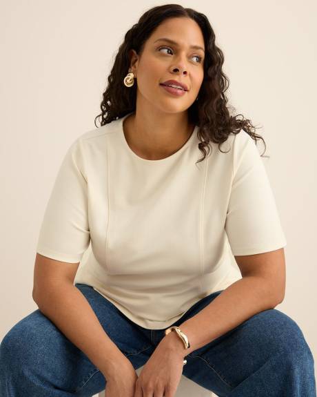 Fit and Flare Crewneck Knit Top Fit and Flare Crewneck Knit Top