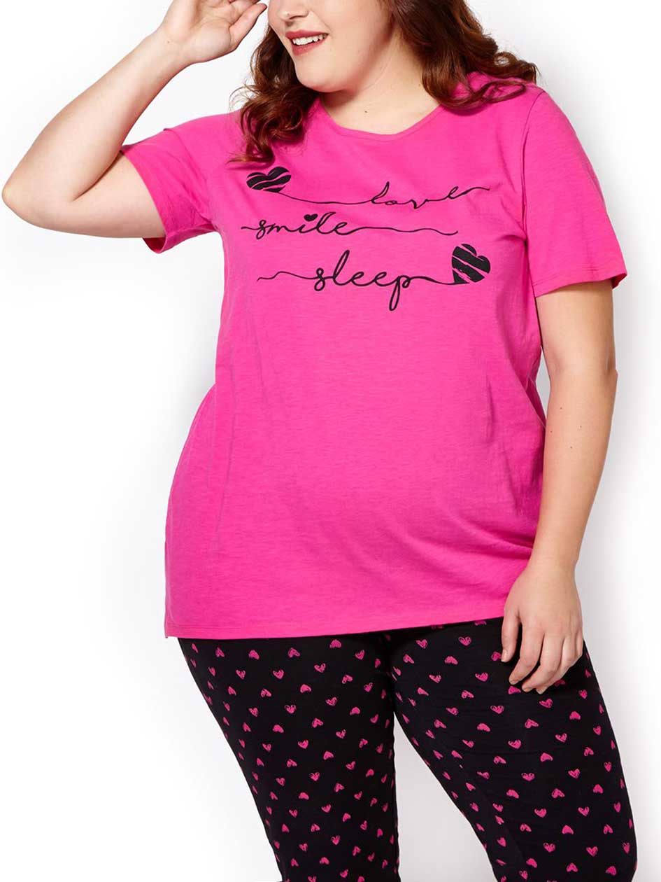 Ti Voglio Printed PJ T-Shirt with Lace Ti Voglio Printed PJ T-Shirt with Lace
