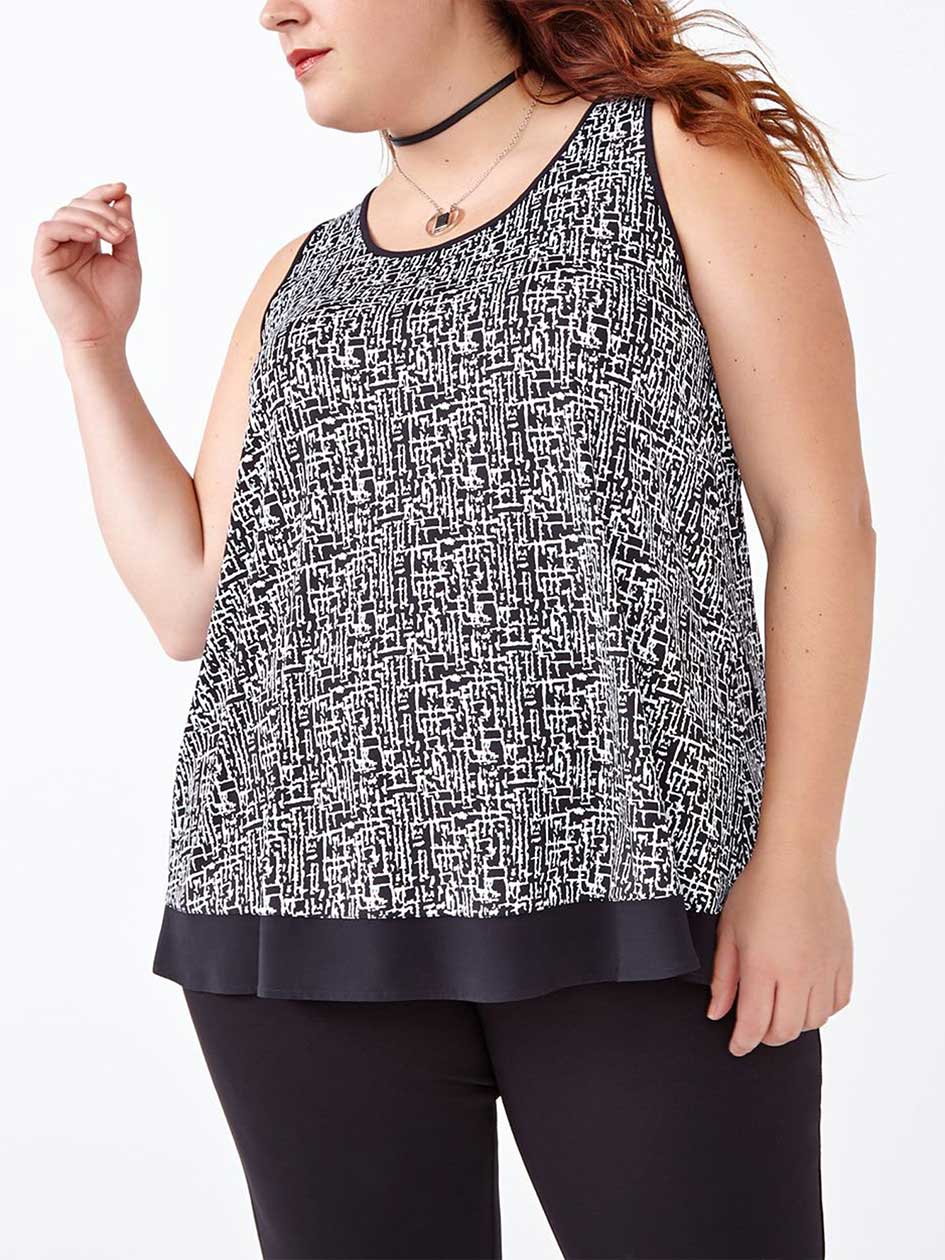 Sleeveless Printed Swing Top Sleeveless Printed Swing Top