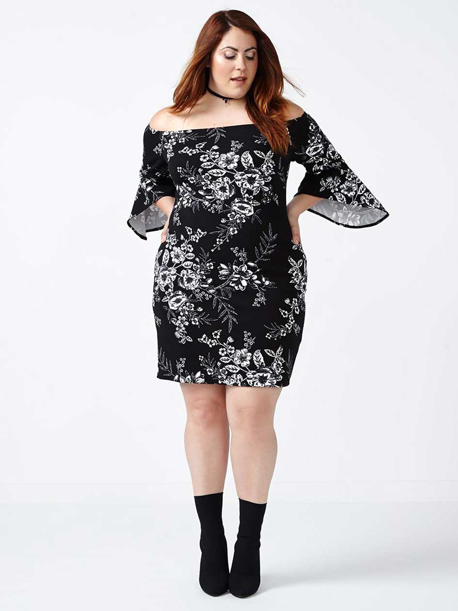 ONLINE ONLY Off Shoulder Printed Dress ONLINE ONLY Off Shoulder Printed Dress