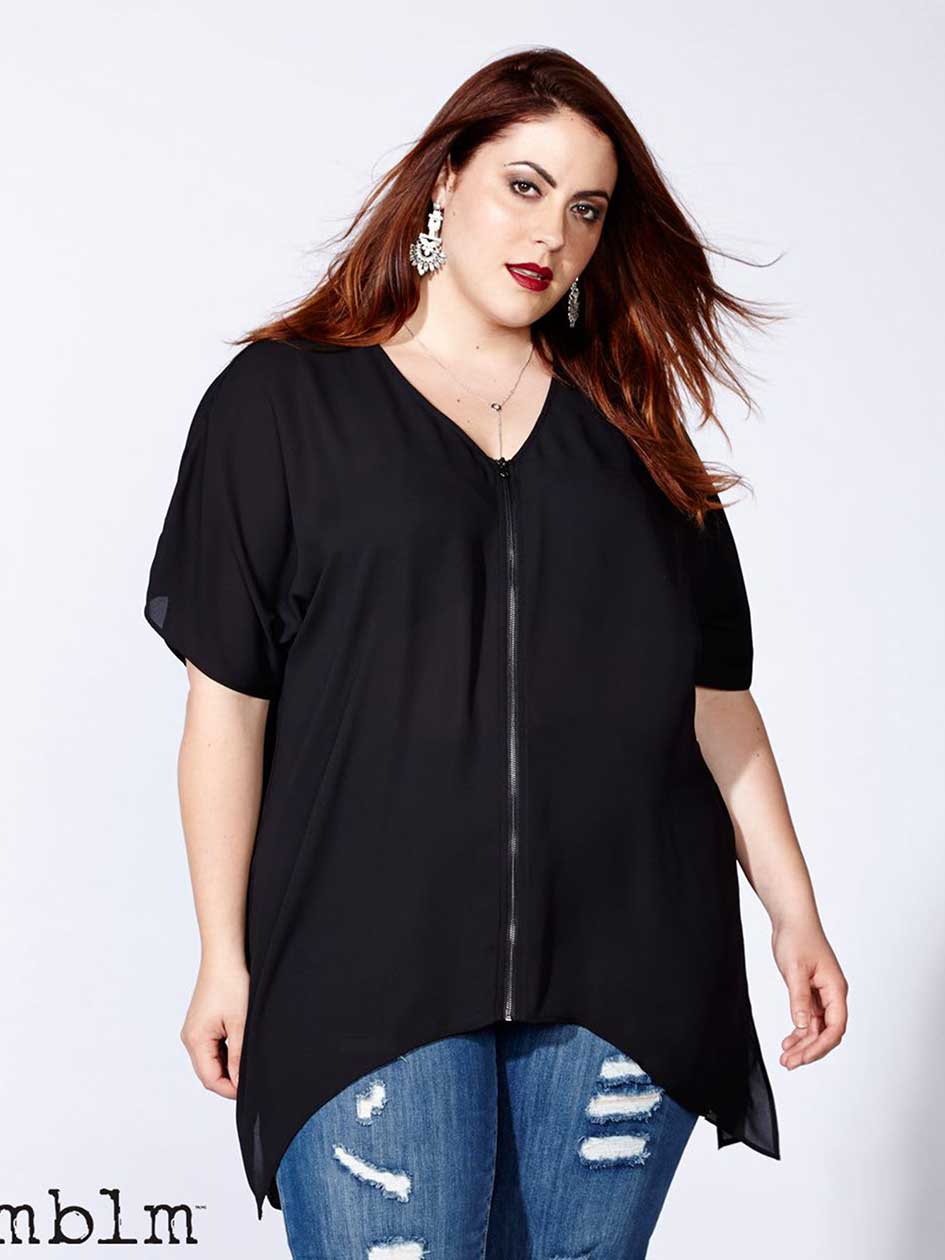 mblm Kimono Blouse with Zipper mblm Kimono Blouse with Zipper