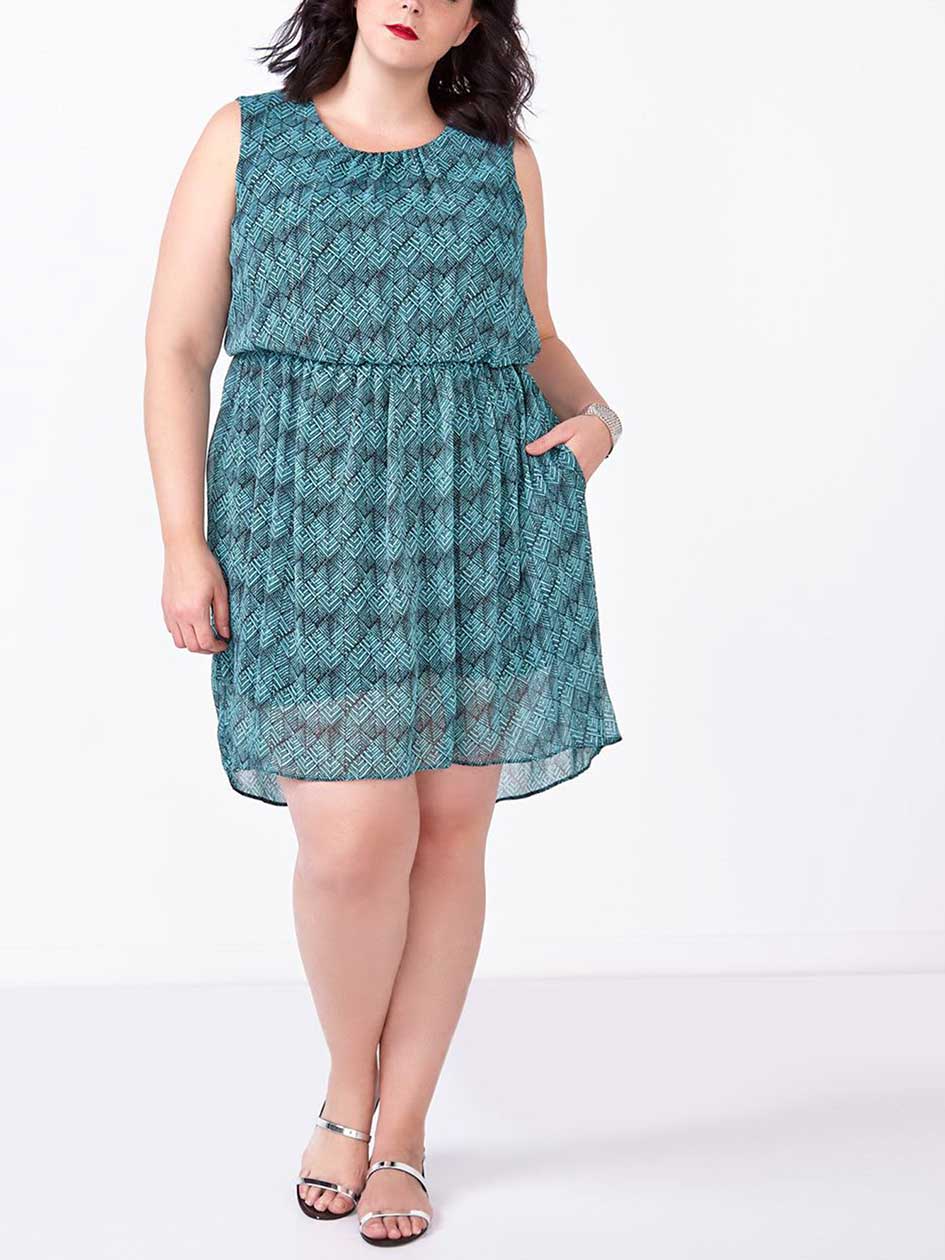 Sleeveless Printed Dress Sleeveless Printed Dress