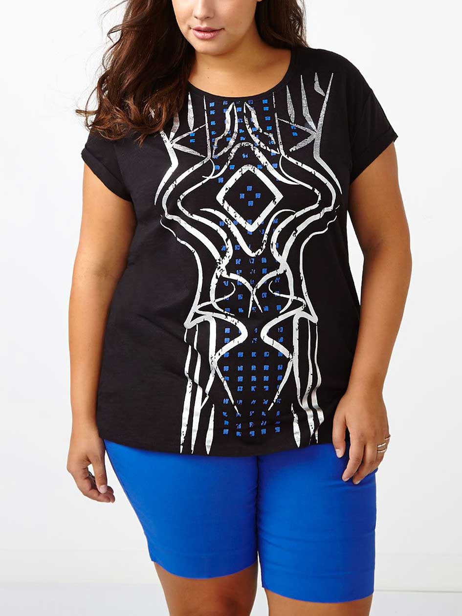 Girlfriend Fit Printed T-Shirt Girlfriend Fit Printed T-Shirt