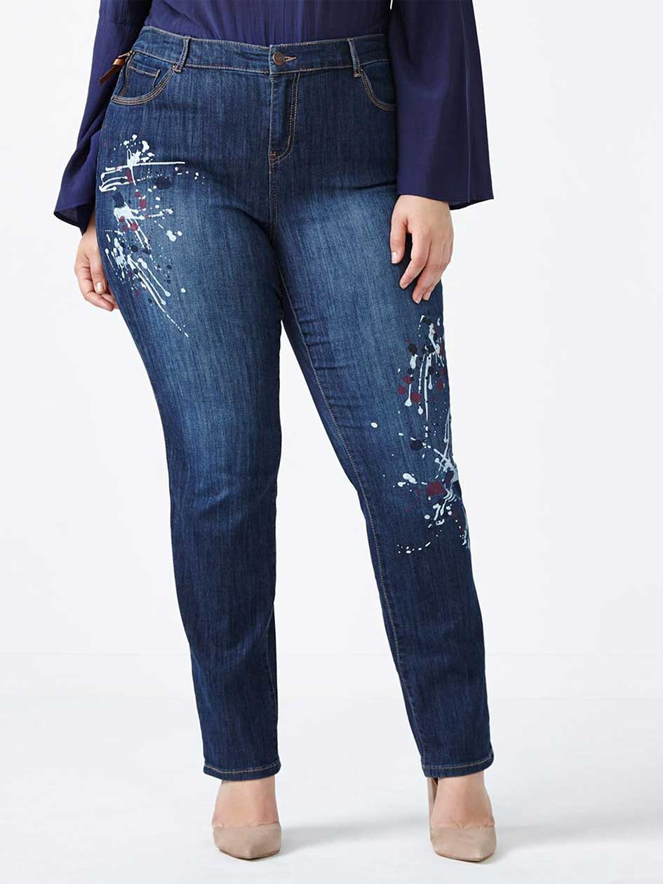 ONLINE ONLY - d/c JEANS Tall Straight Fit Straight Leg Jean with Paint ONLINE ONLY - d/c JEANS Tall Straight Fit Straight Leg Jean with Paint
