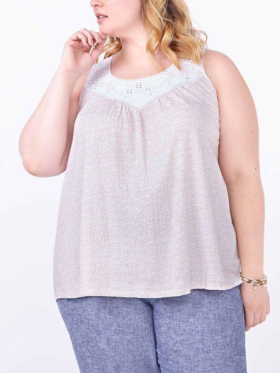 Printed Cami with Embroidery Printed Cami with Embroidery
