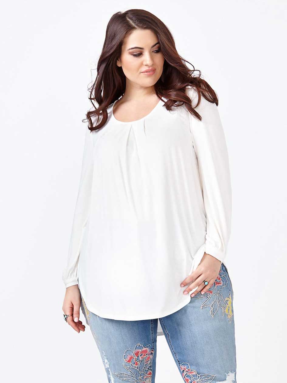 MELISSA McCARTHY Long Sleeve Pleated Top MELISSA McCARTHY Long Sleeve Pleated Top