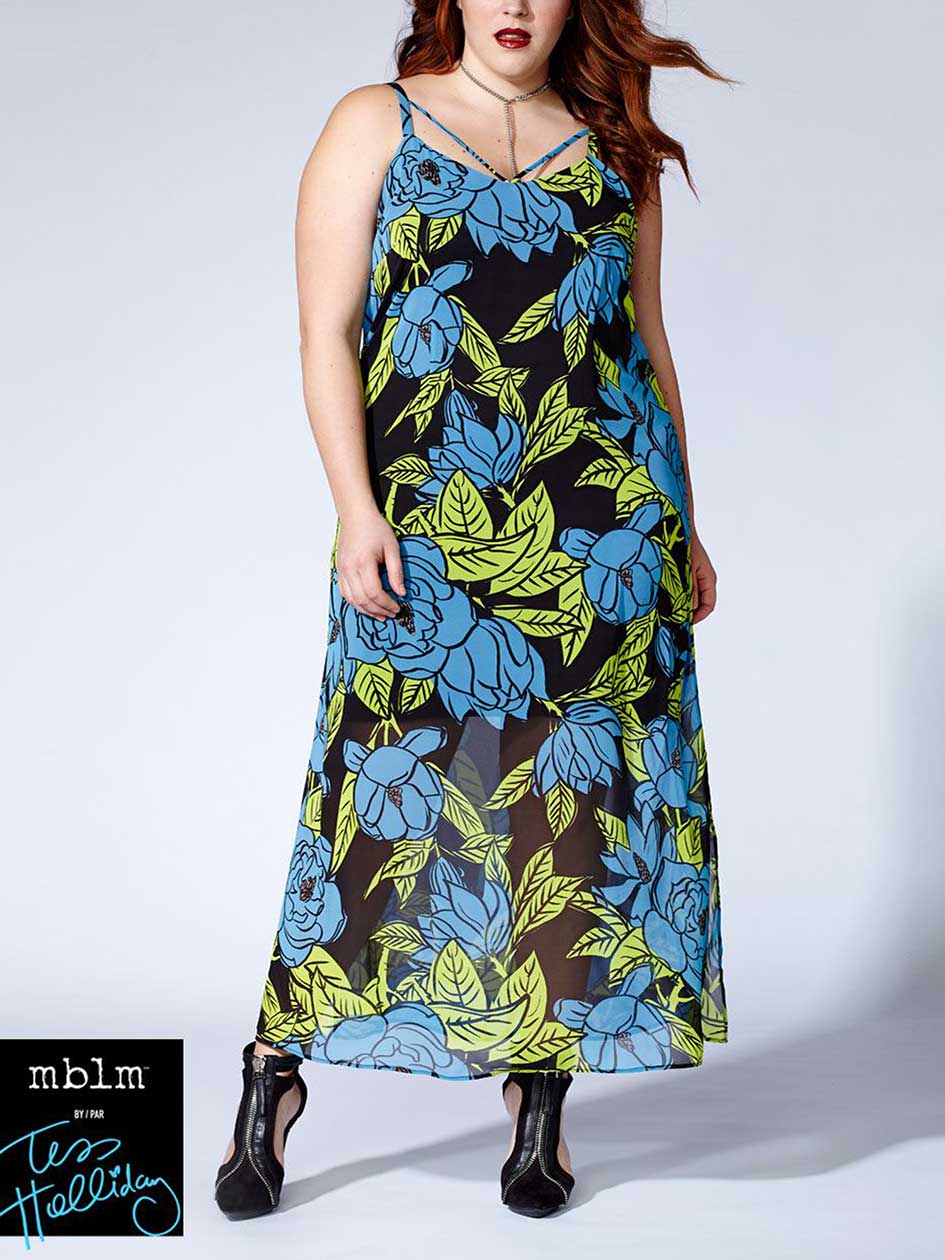 Tess Holliday - Sleeveless Printed Maxi Dress Tess Holliday - Sleeveless Printed Maxi Dress