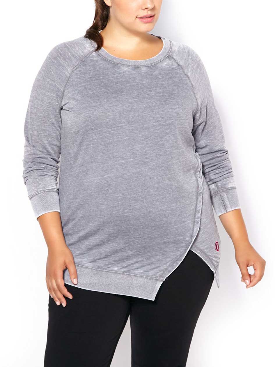 Athleisure - Plus-Size Asymmetric Fleece Top Athleisure - Plus-Size Asymmetric Fleece Top