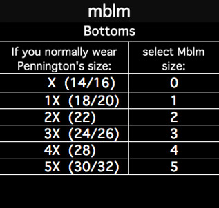 Penningtons Bra Size Chart