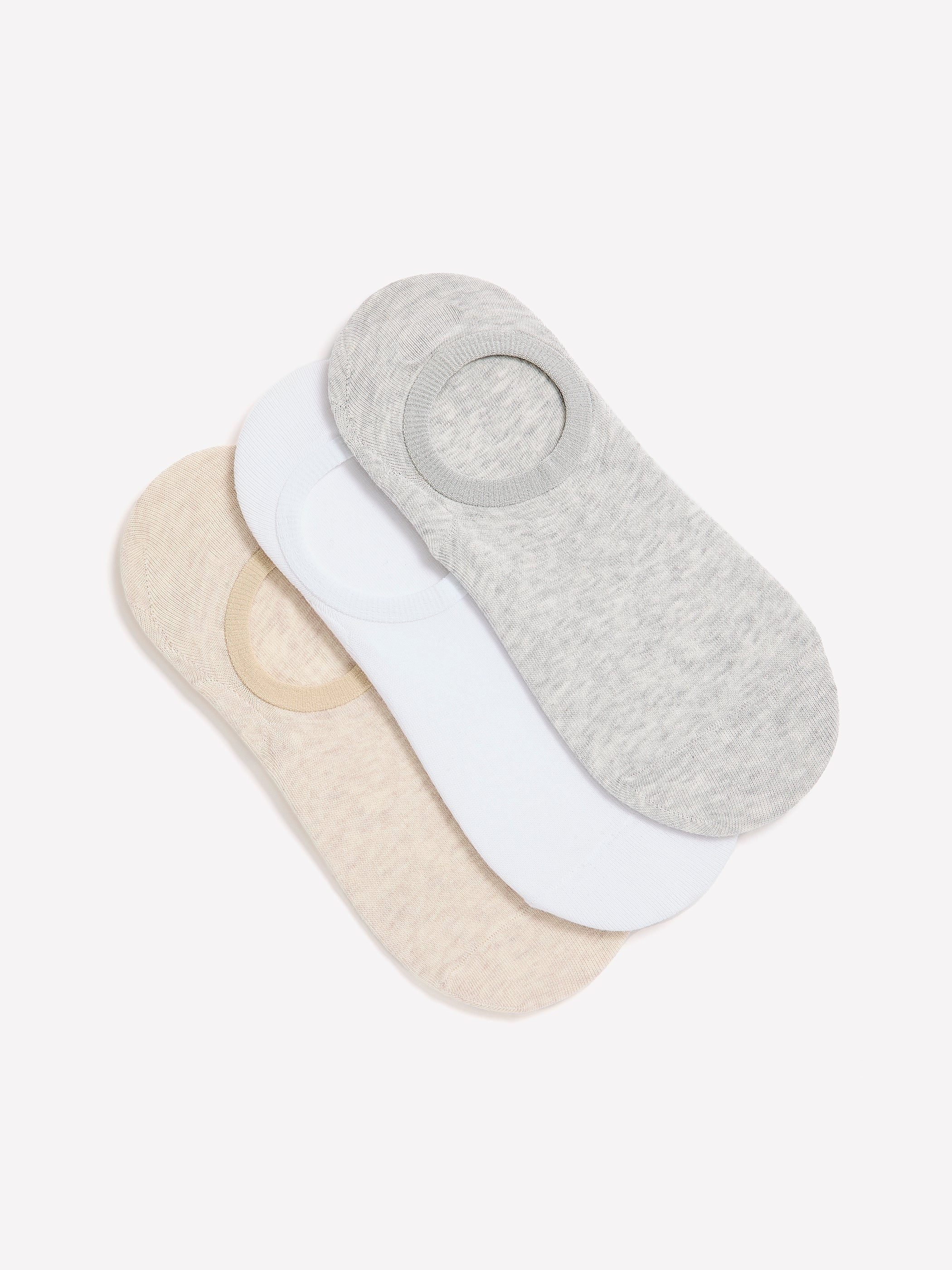 Neutral Knit Sneaker Socks, Set of 3