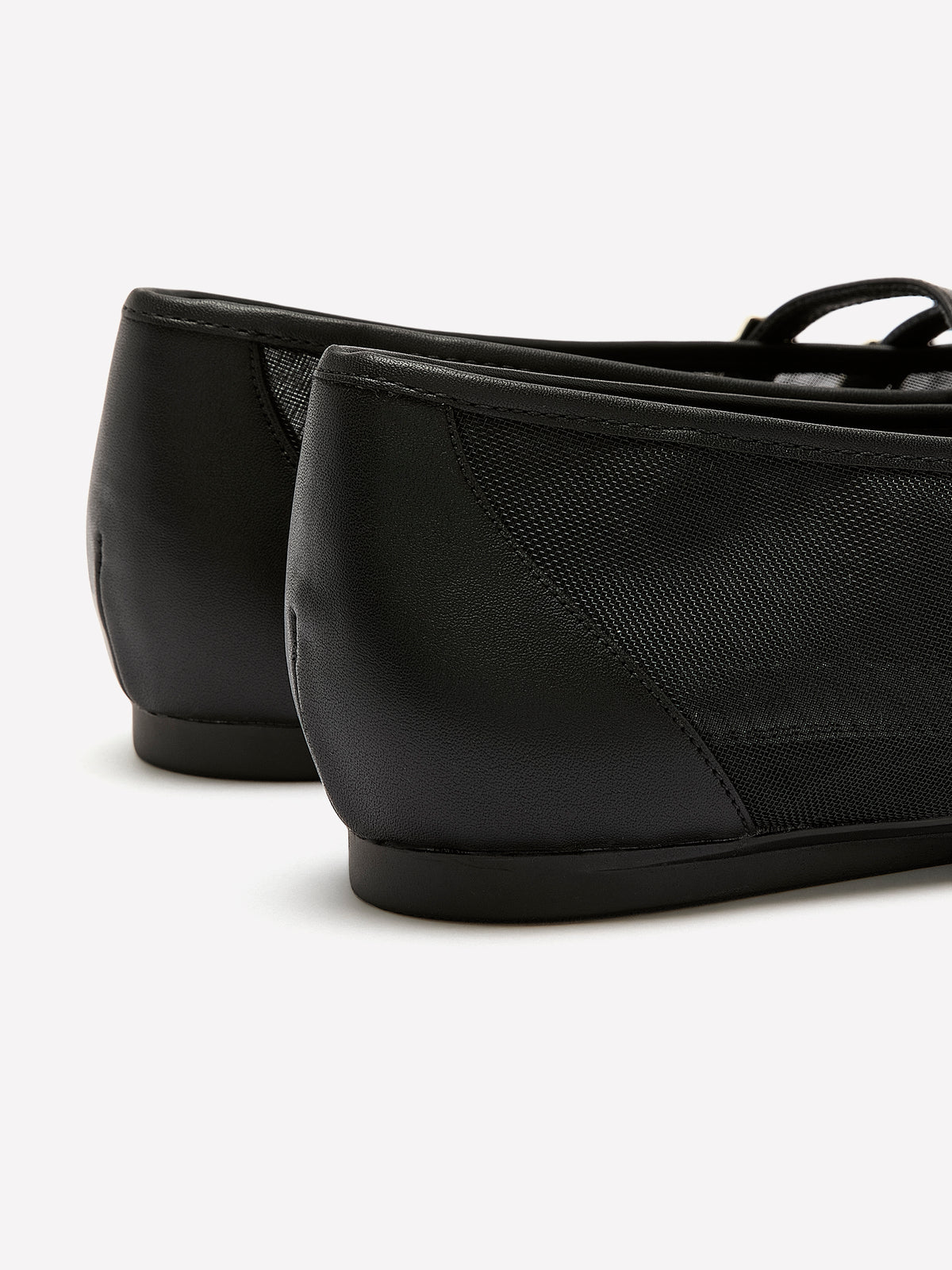 Wide Width, Black Crista Mesh Double Buckle Flat Shoe - Naturalizer