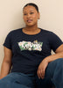 Crewneck Tee with Batwing Logo and Daisies - Levi's