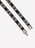 Black Stretch Belt with Floral Metal Links