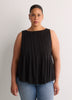 Sleeveless Swing Pintuck Knit Top