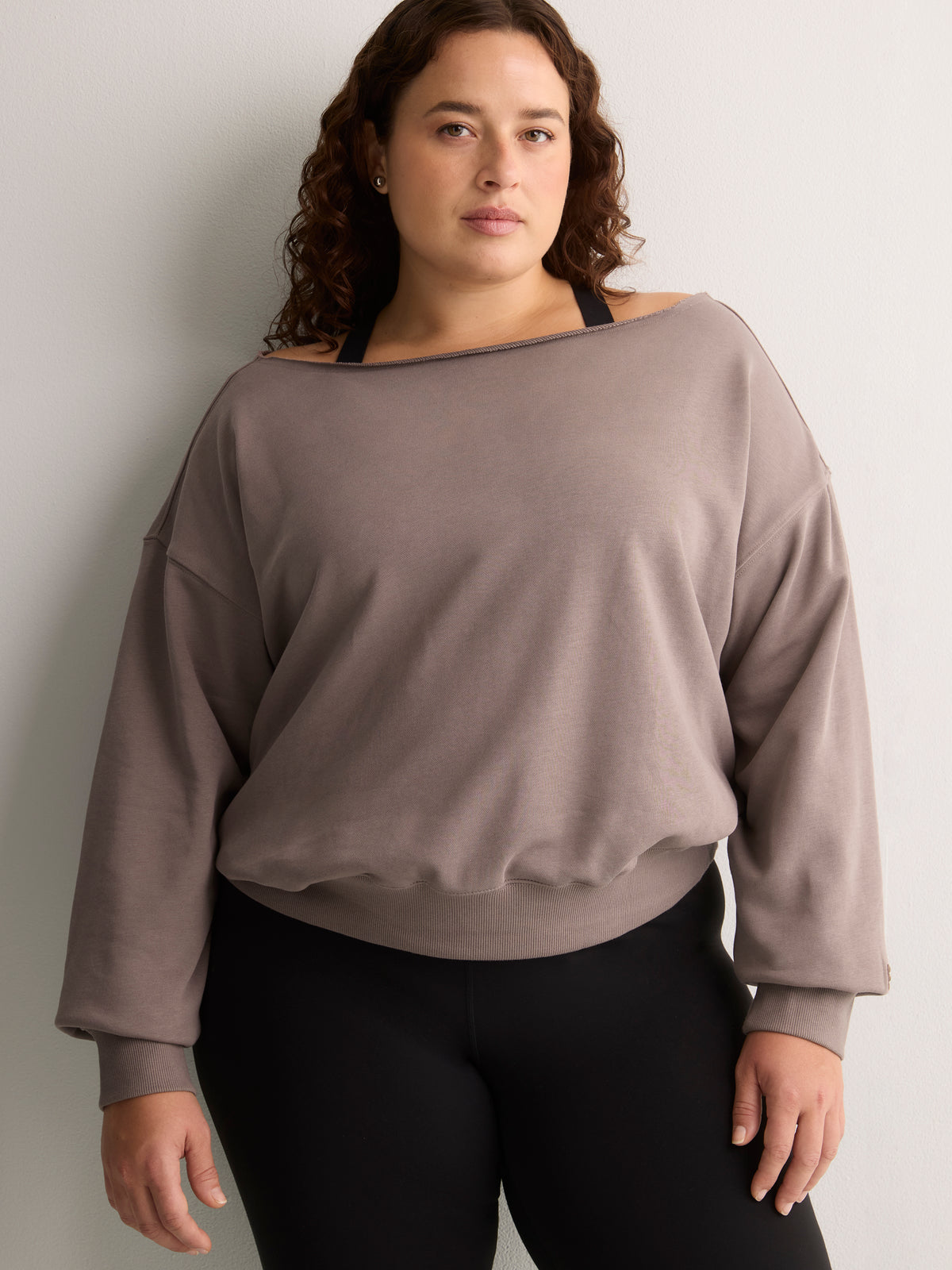 Off-Shoulder Year Round French Terry Sweatshirt - Fabletics