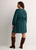 Long-Sleeve Fit-and-Flare Dress