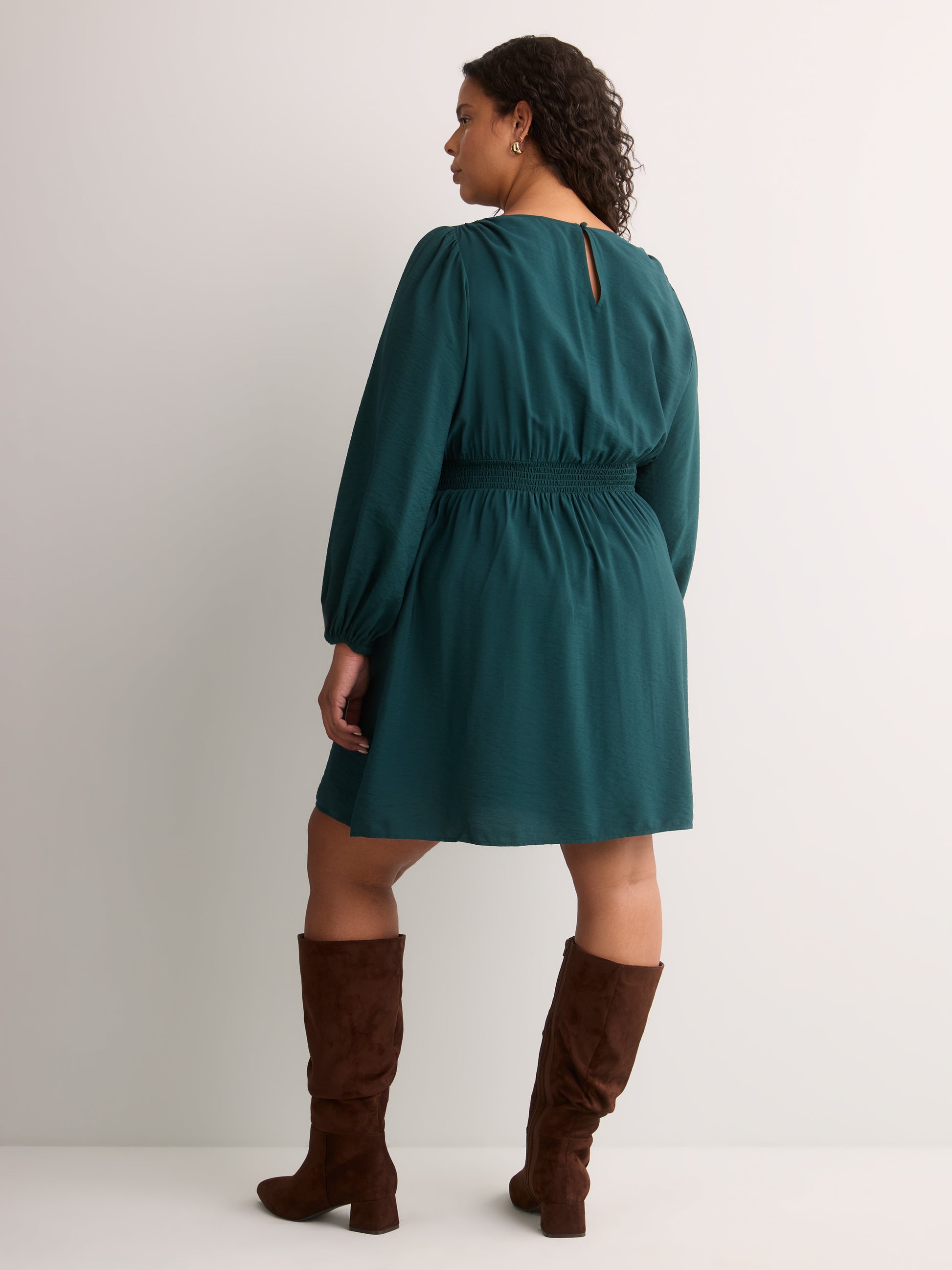 Long-Sleeve Fit-and-Flare Dress