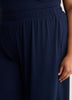 Blue Straight-Leg Rib Knit Capri Pyjama Pant - tiVOGLIO