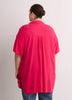 Loose-Fit Short-Sleeve Crinkle Buttoned-Down Tunic
