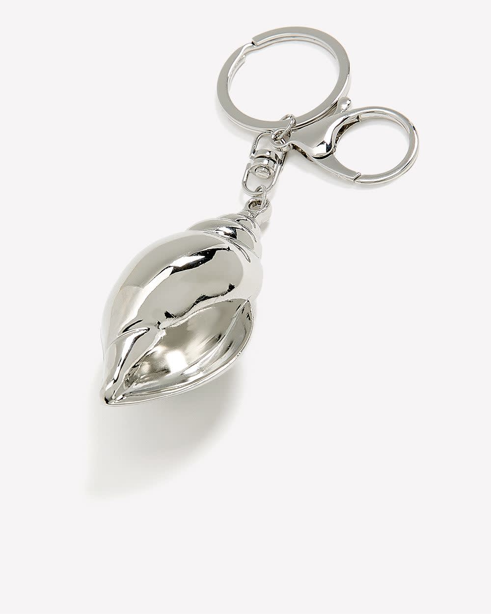 Silver Seashell Keychain Bag Charm
