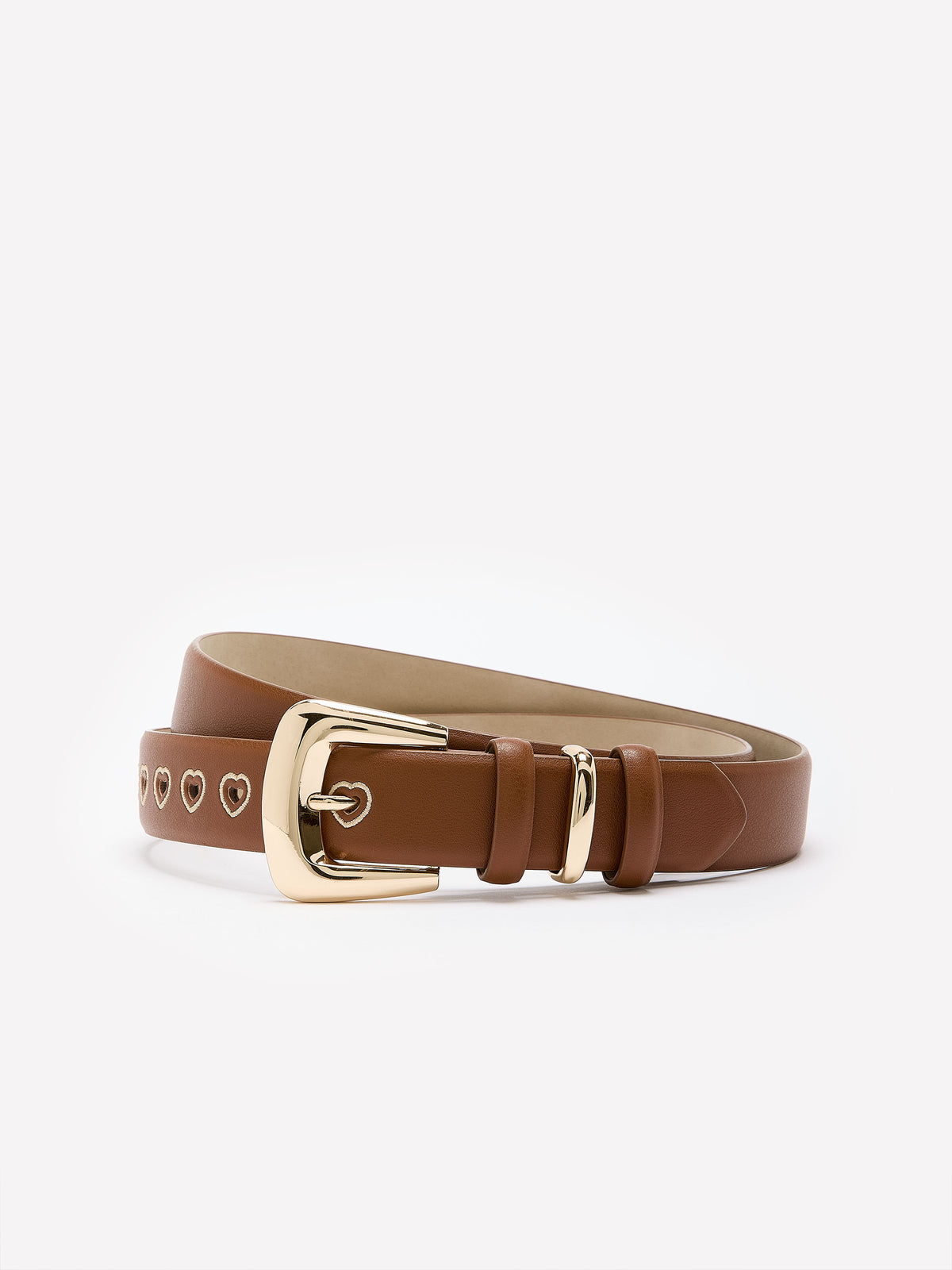 Denim Belt with Heart-Shaped Eyelets