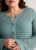 Semi-Fitted Crochet Cardigan with Long Bell Sleeves