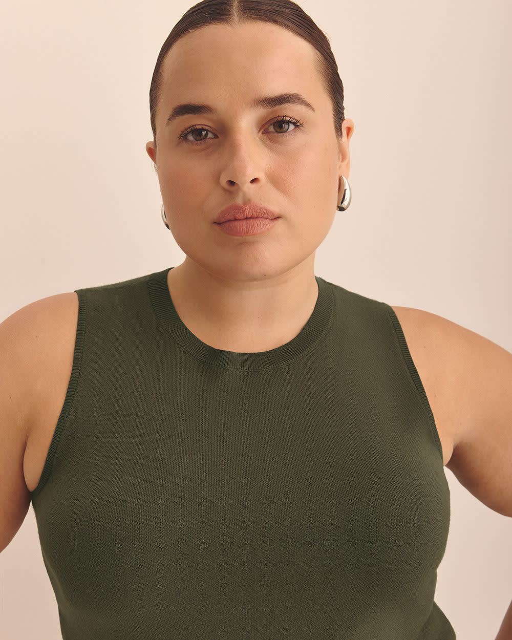 Crew Neck Sleeveless Sweater Tank - Addition Elle