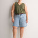 Responsible, Gray Leaf-Print Sleeveless V-Neck Swing Top