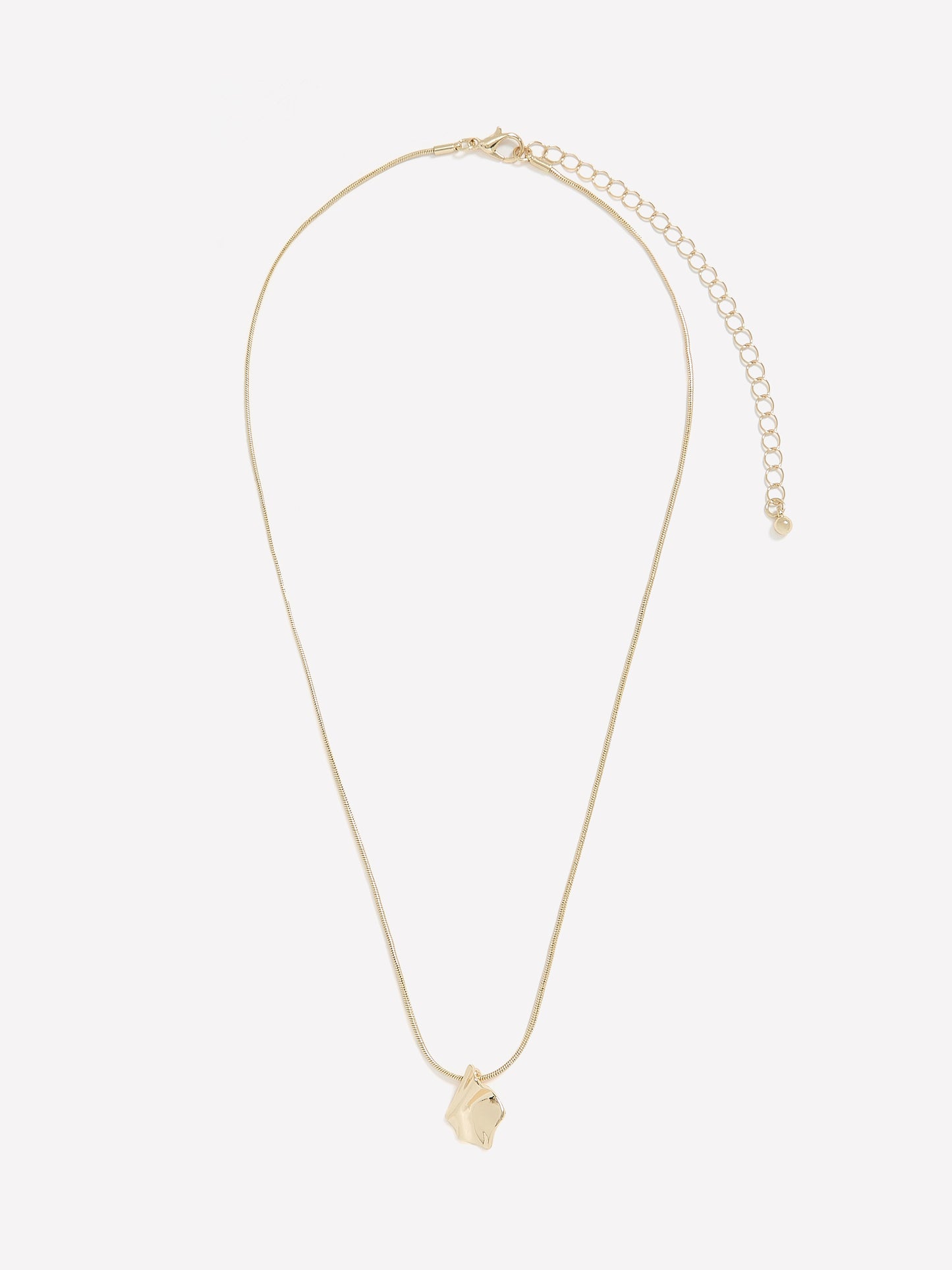 Short Dainty Necklace with Hammered Pendant