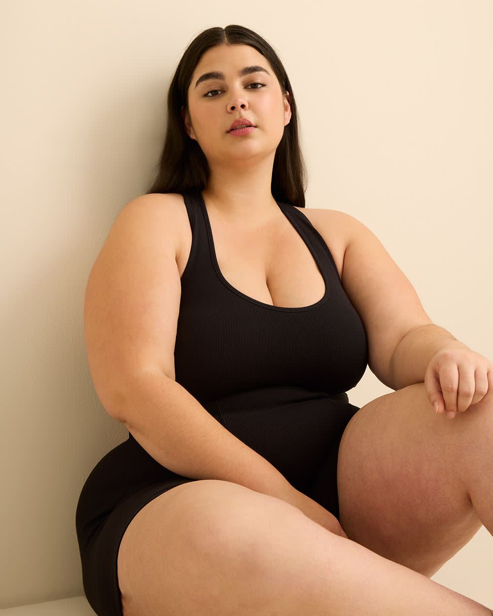 Ribbed Knit Bralette with V-Neck - ti Voglio