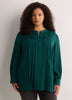 Pleated Buttoned-Down Slight Swing Blouse