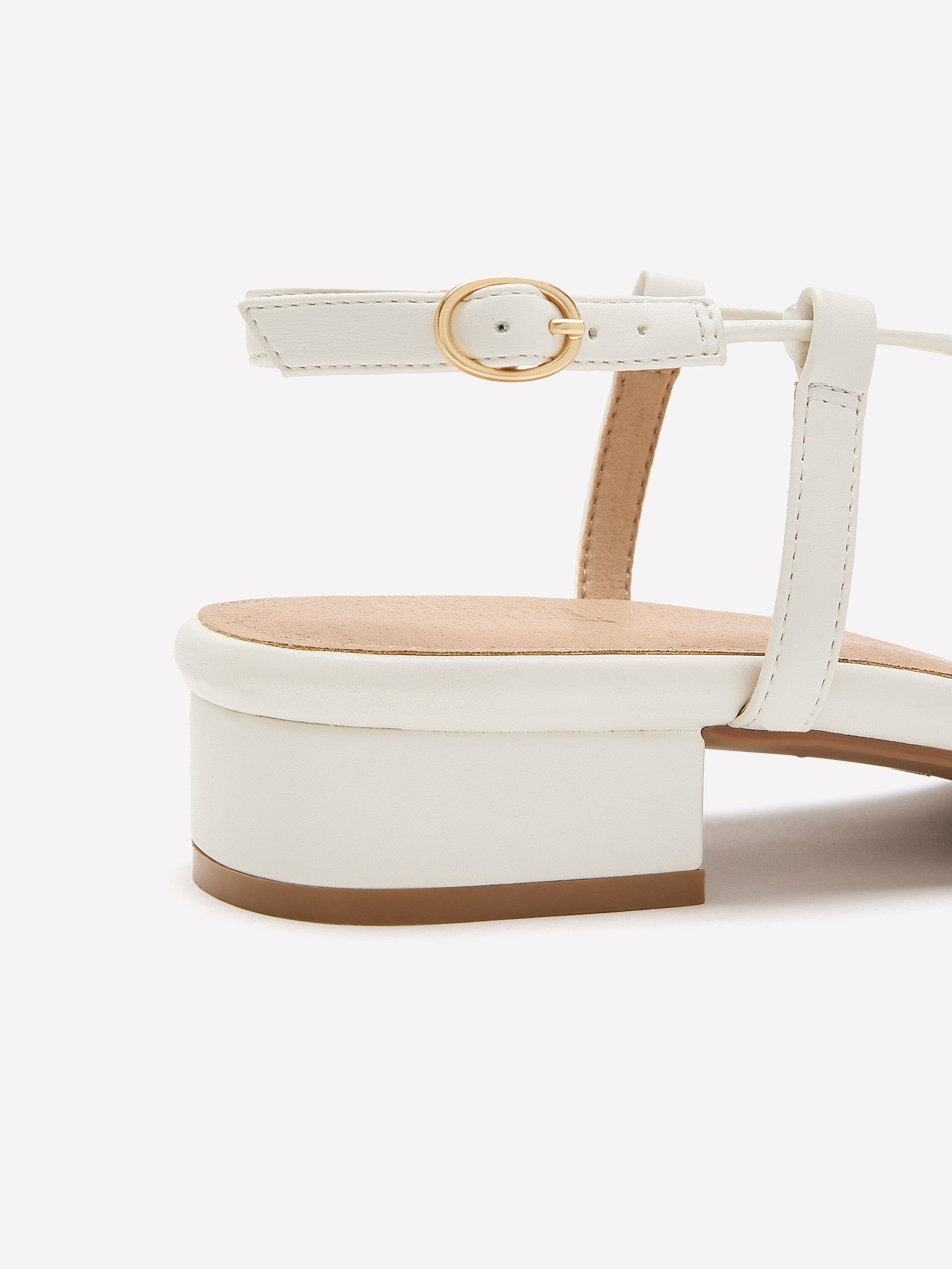Extra Wide Width, Low Block-Heel Beaded Sandal