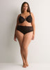 Sexy Black Unlined Plunge Bra with Cheetah Embroidery - Déesse Collection